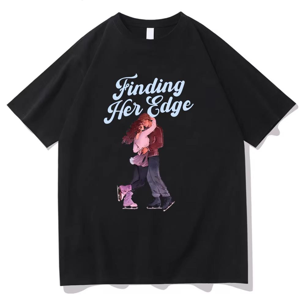 Finding Her Edge мода новая футболка с принтом высокое качество хлопок парный топ женский мужской эстетичный повседневный футболка с коротким рукавом