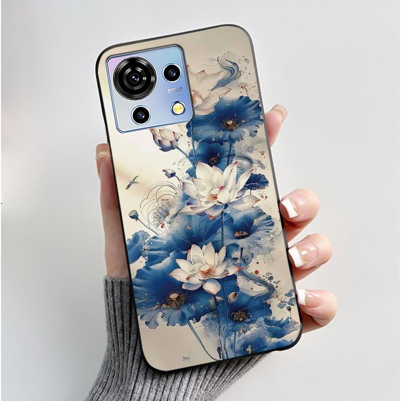 Чехол для ZTE Blade V50 Vita Черный ТПУ Силикон Роскошный Милый Крутой Цветочный Чехлы для Телефона для Blade V 50 Vita V50Vita Бампер Мягкое Покрытие