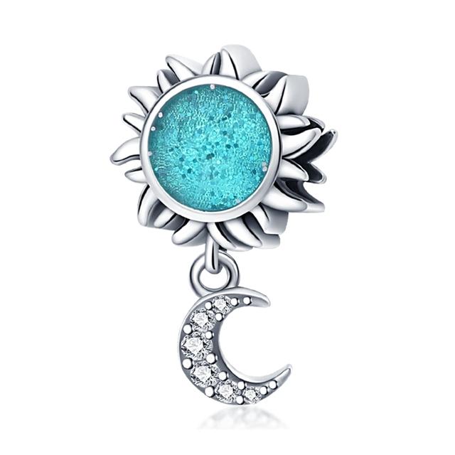 Луна, Солнце, Звезда, Галактика, висячий кулон, подвески, бусины, серебряный цвет, подходит для браслета для женщин, ювелирные изделия своими руками, маркировка, подарок