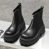 Модные мужские повседневные ботинки челси в английском стиле, дизайнерская обувь, ковбойские ботинки на платформе в стиле хип-хоп и рок, оригинальные кожаные ботинки для мотоциклистов