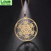 Stainless Steel Angel Seal Archangel Metatron Necklace Women Men Geometric The Secrets Of The Kabbalists Garden Solomon Jewelry
