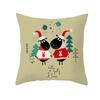 Peach Skin Christmas Print Pillow Case Cartoon Animal Home Sofa Cushion Cover Bedside Bedroom Pillow