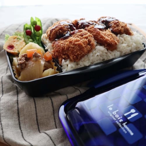 Komori Resin Bento Box, Le Bois Homme Dome Lunch Box, Blue, 750ml, Made in Japan