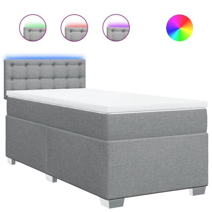 Maison Exclusive - Sommier à lattes de lit avec matelas Gris clair 100x200cm Tissu