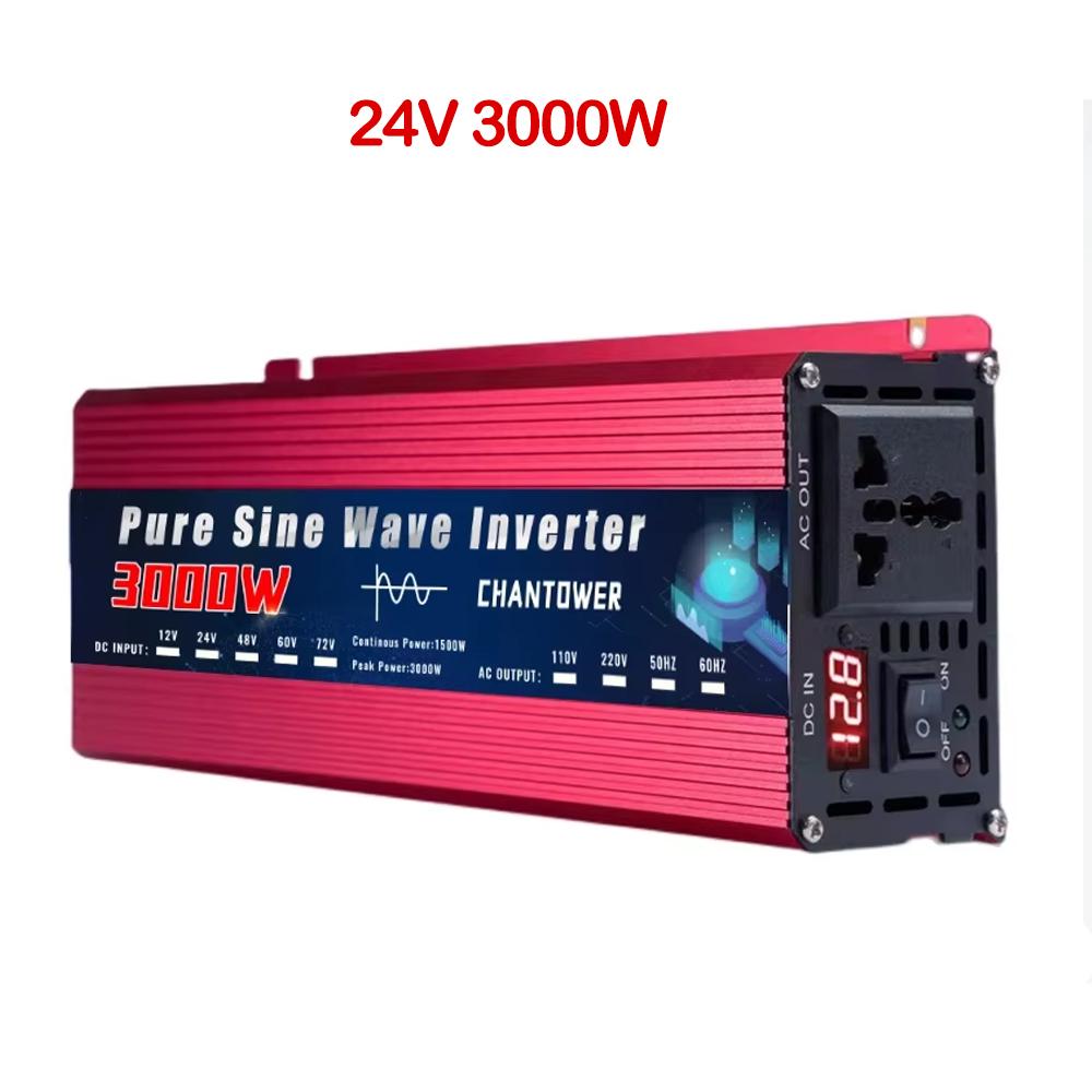 Чистый синусоидальный инвертор 12 В/24 В 220 В 1000 Вт 2200 Вт 3000 Вт 4000 Вт 5000 Вт DC в AC портативный преобразователь напряжения автомобильный солнечный инвертор