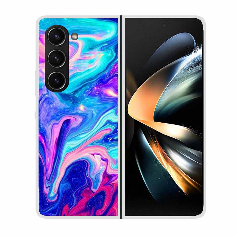 For Samsung Galaxy Z Fold 5 ZFold5 Cases Marble Transparent Shockproof Protection Hard Back Cover For Samsung Z Fold 5 5G Cases