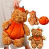 Cute Bear Soft Doll Bears Pumpkin Doll Brown Plush Toys Soothing Toys Pillow Halloween Birthday Gifts for Girls Boys