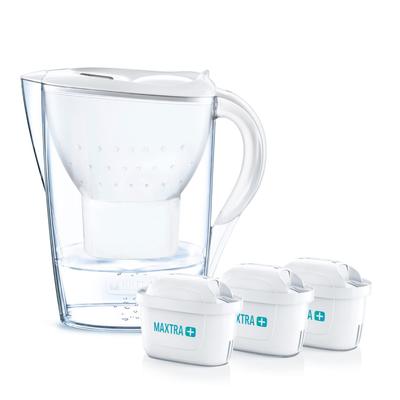 Фильтр для воды Brita Marella, Объем фильтра 1,15 л, Общий объем 2,4 л, В комплекте 3 картриджа Maxtra Plus [Официальный японский продукт]