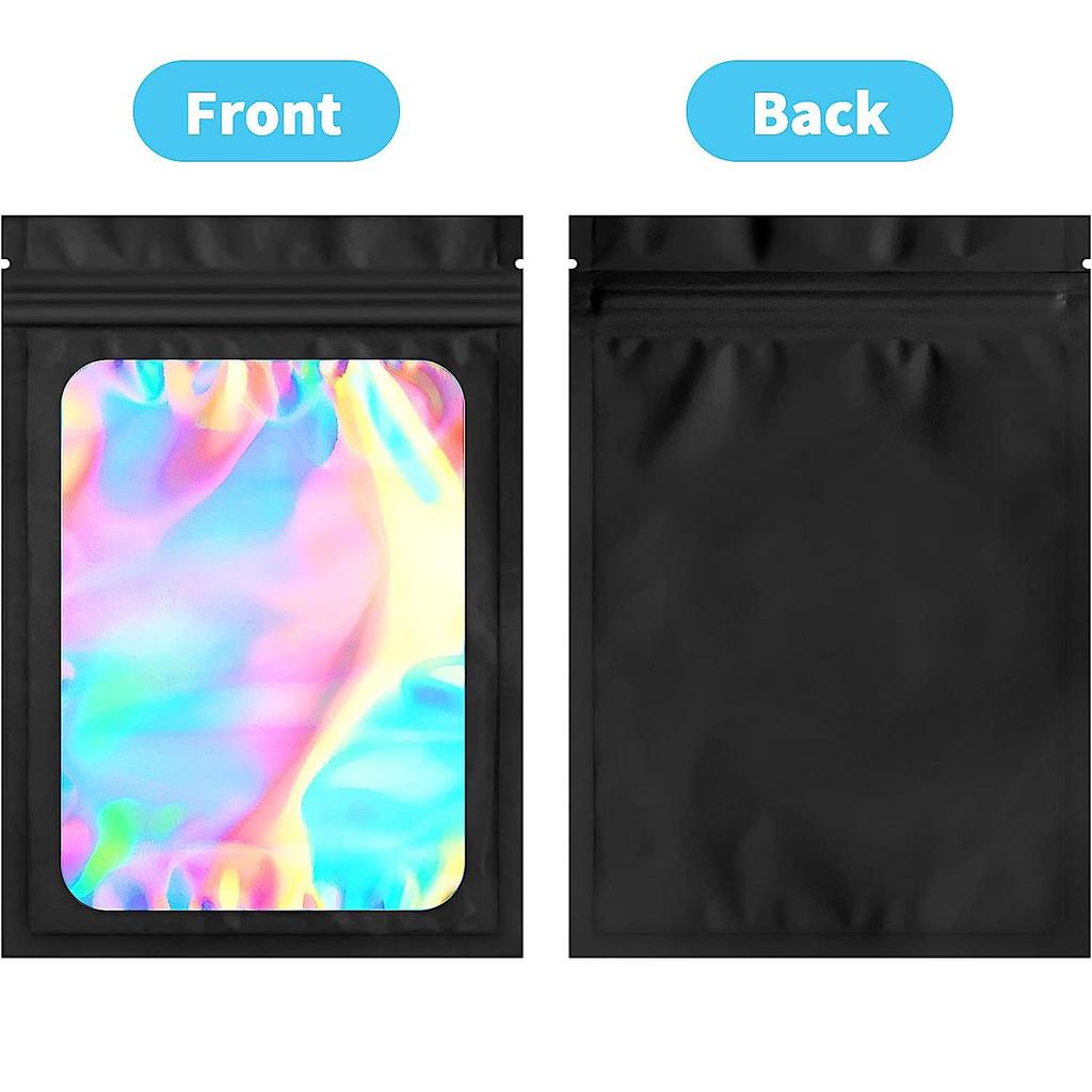 Голографические майларовые пакеты для хранения - Герметичные, Не пропускающие запах, 3D радужные запаиваемые пакеты с прочной застежкой-молнией, Толстый и прочный край