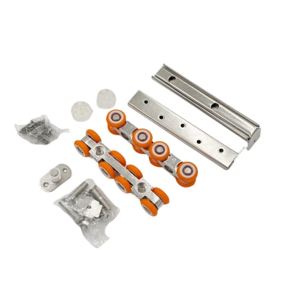2 PCS Easy To Use Sliding Door Kit External Rail Sliding Casters Wide Applications