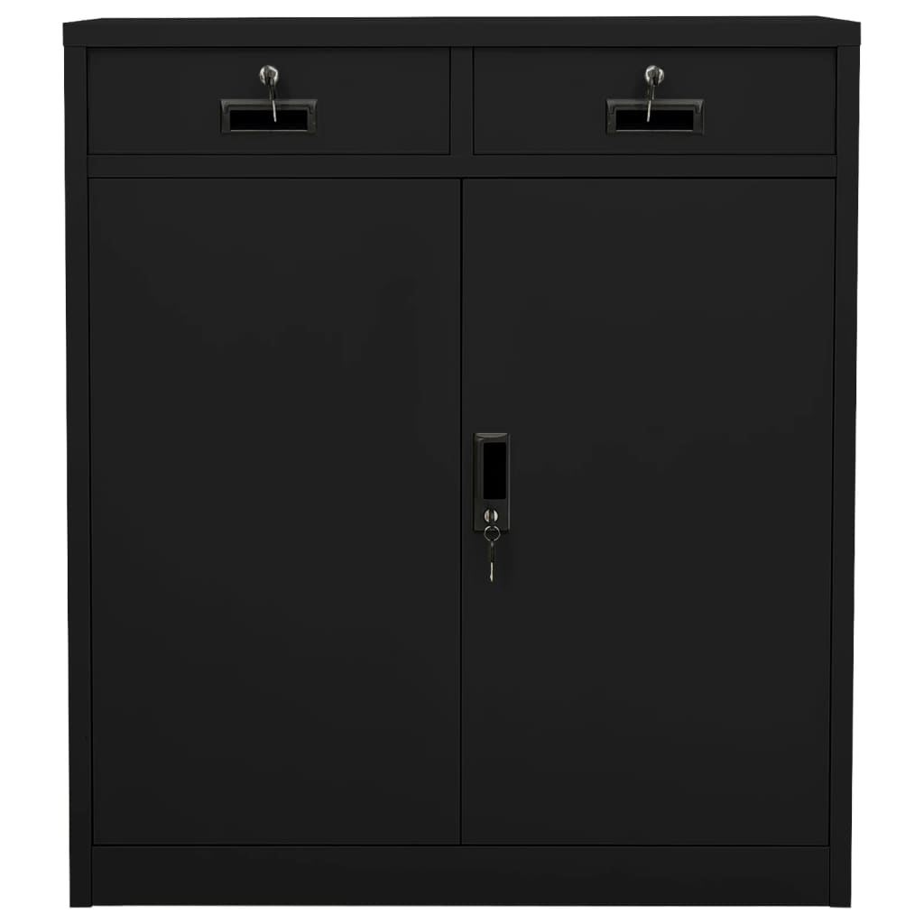 vidaXL Büroschrank Schwarz 90x40x102 cm Stahl