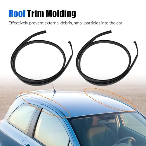 Toyota Yaris sedan roof rain gutter trim, a pair for left and right sides, black (75552-52140 left L, 75551-52160 right R)