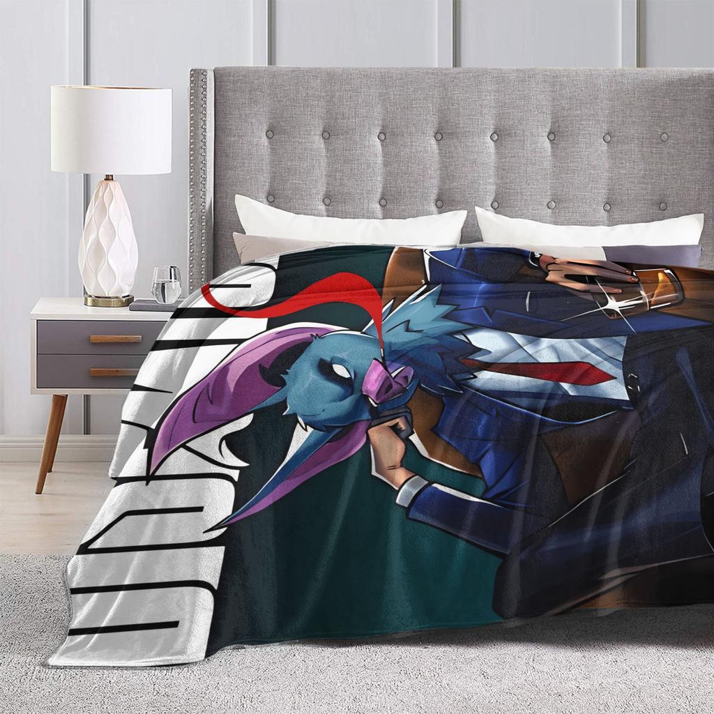 Warm Blanket Kids Travel Dispatch Game Character Fanart Inspired Throw Blanket Flannel Bedspread For Couch Chair Sofa Bed Cover