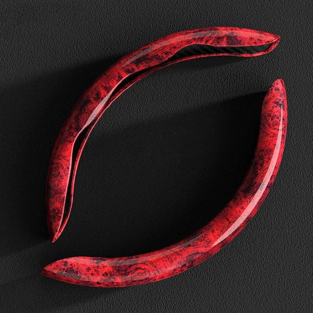 2 шт. чехол рулевого колеса автомобиля из углеродного волокна силикона на заказ противоскользящий усилитель чехол автомобильные аксессуары для Auto Deco 2024