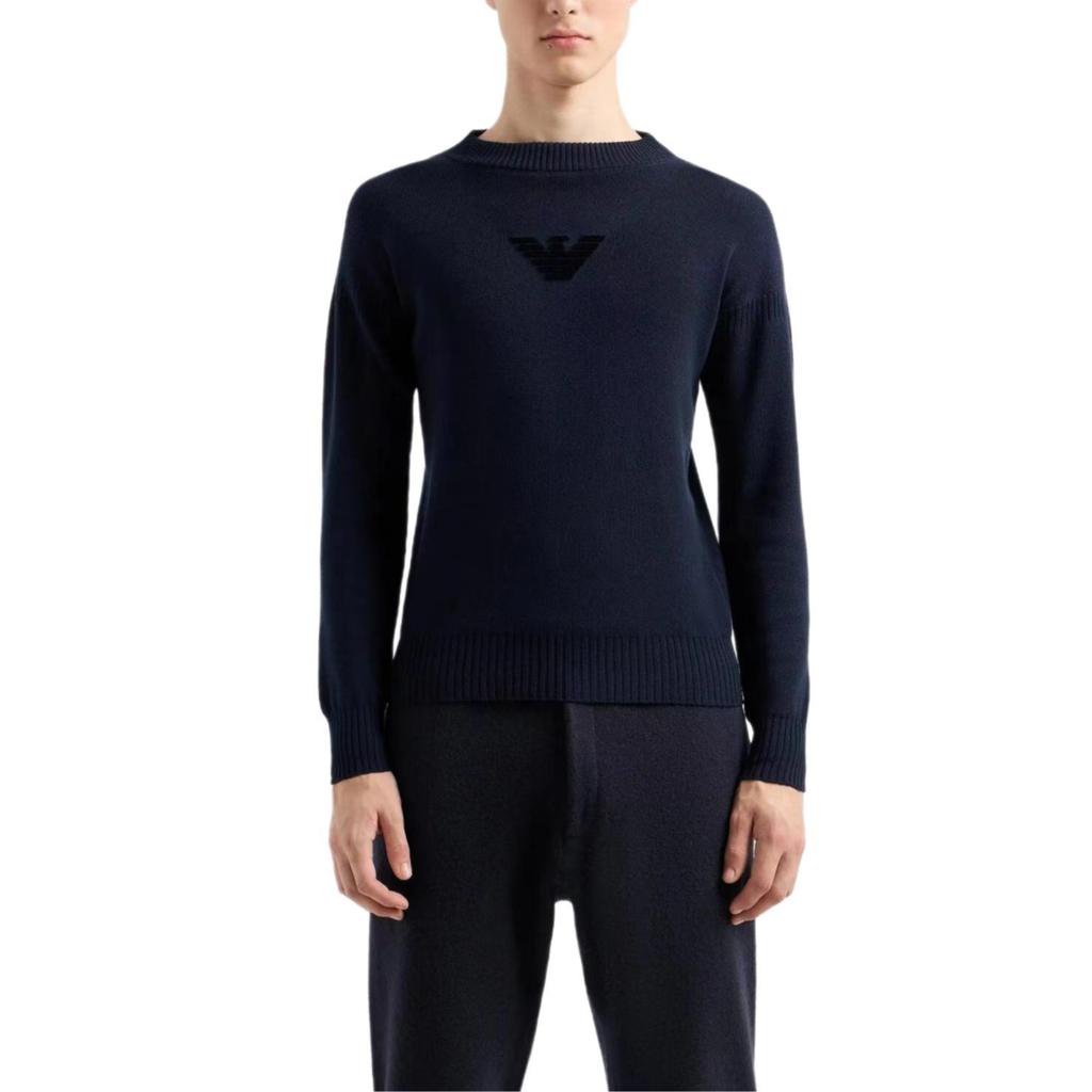EMPORIO ARMANI Logo Flocked Crewneck Knitted Jumper EM00051-5AF12177-UB109