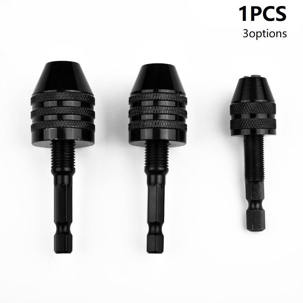 Keyless Drill Bit Chuck Adapter Converter With 1/4 Hex Shank For Impact Driver
