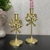 Single Head French Bow Candlestick Wrought Iron Candle Containers  Western Decoration