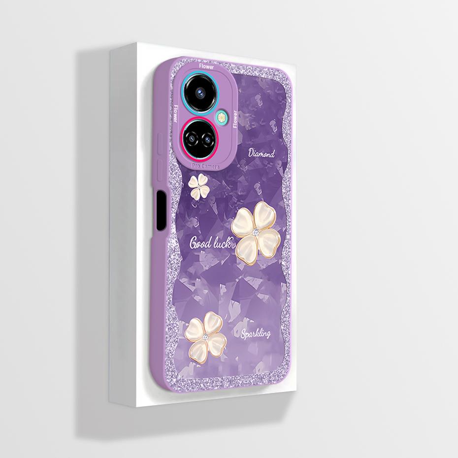 Чехол для Tecno Camon 19 Чехол для телефона Camon 19 Pro Neo Астронавт Цветок Защита камеры Противоударный Жидкий силикон Мягкая задняя крышка