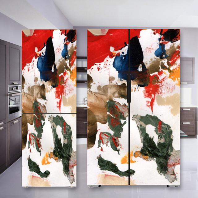 Наклейка на холодильник с кофе, дверная крышка, ПВХ, обои на холодильник, виниловая самоклеящаяся съемная наклейка на стену для замораживания, домашний декор