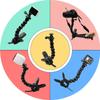 Suptig Jaws Gooseneck Flex Clamp Mount для GoPro Hero 12 Hero 11 Hero 10 9 8 7 6 5 4 Hero Session Hero 3 Hero DJI Insta Akaso Action Camera + 3, osmo,
