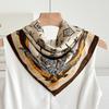 Chessboard plaid 71CM cotton and linen silk scarf small square scarf women's spring and autumn summer thin scarf scarf linen headscarf belt