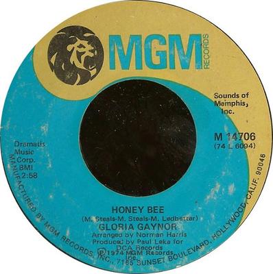 7-дюймовая пластинка GLORIA GAYNOR - Honey Bee M14706 MGM Records 1974 Канада Соул/Фанк Б/У