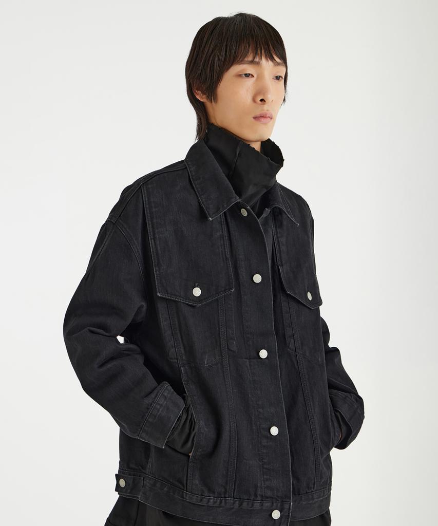 Youth Oversized Denim Trucker Jacket (Unisex) - Black