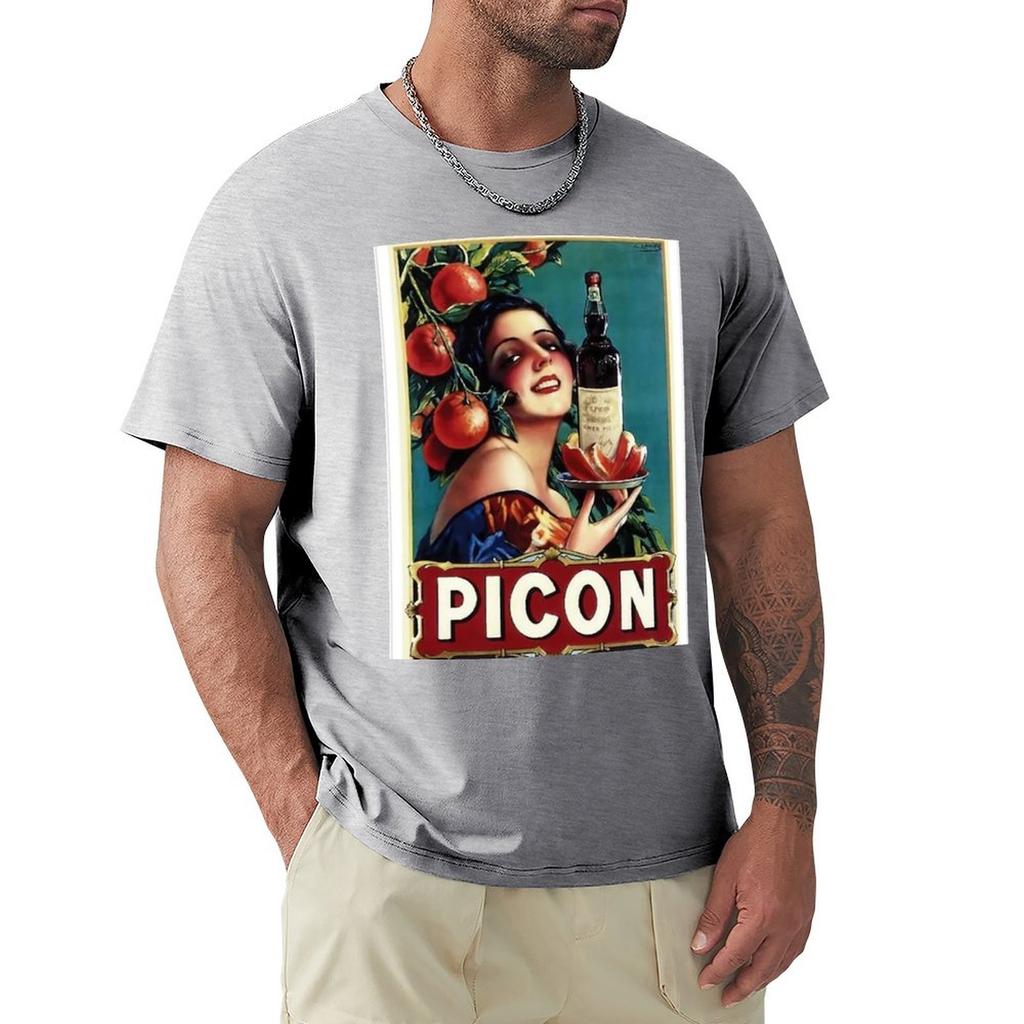 Vintage Pub Picon alcoholic drink TShirt summer tops funny t shirt cat shirts Tshirt men