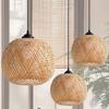 1Pc Ceiling Light Cover Retro Lampshade Pendant Chandelier DIY Home Decorative Bamboo Woven Hanging