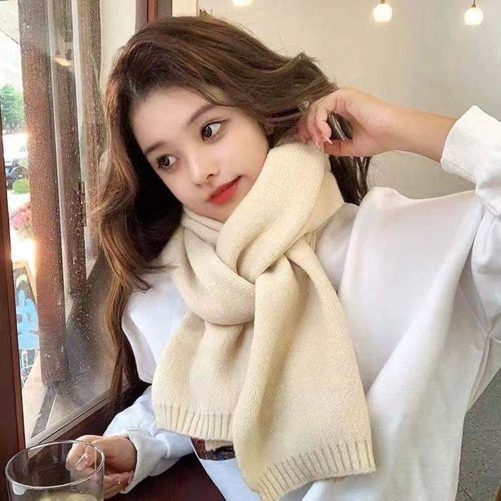 Soft Long Thickened Neckscarf Cold-proof Winter Warmer Scarf Large Couple Knitting Wool Scarf Men