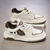 Men's Trendy Korean Version Sports Leisure Board Shoes Breathable White with Thick Soled Mesh Lining New Breathable Collection