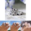 Stunning Geometry-inspired Silver Plated Blue Sapphire And Topaz Wedding Ring Set
