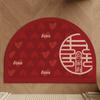 Wedding Festive Door Mat Red Absorbent Non-slip Foot Mat Can Be Wiped Washless Semi-circle Entrance Mat