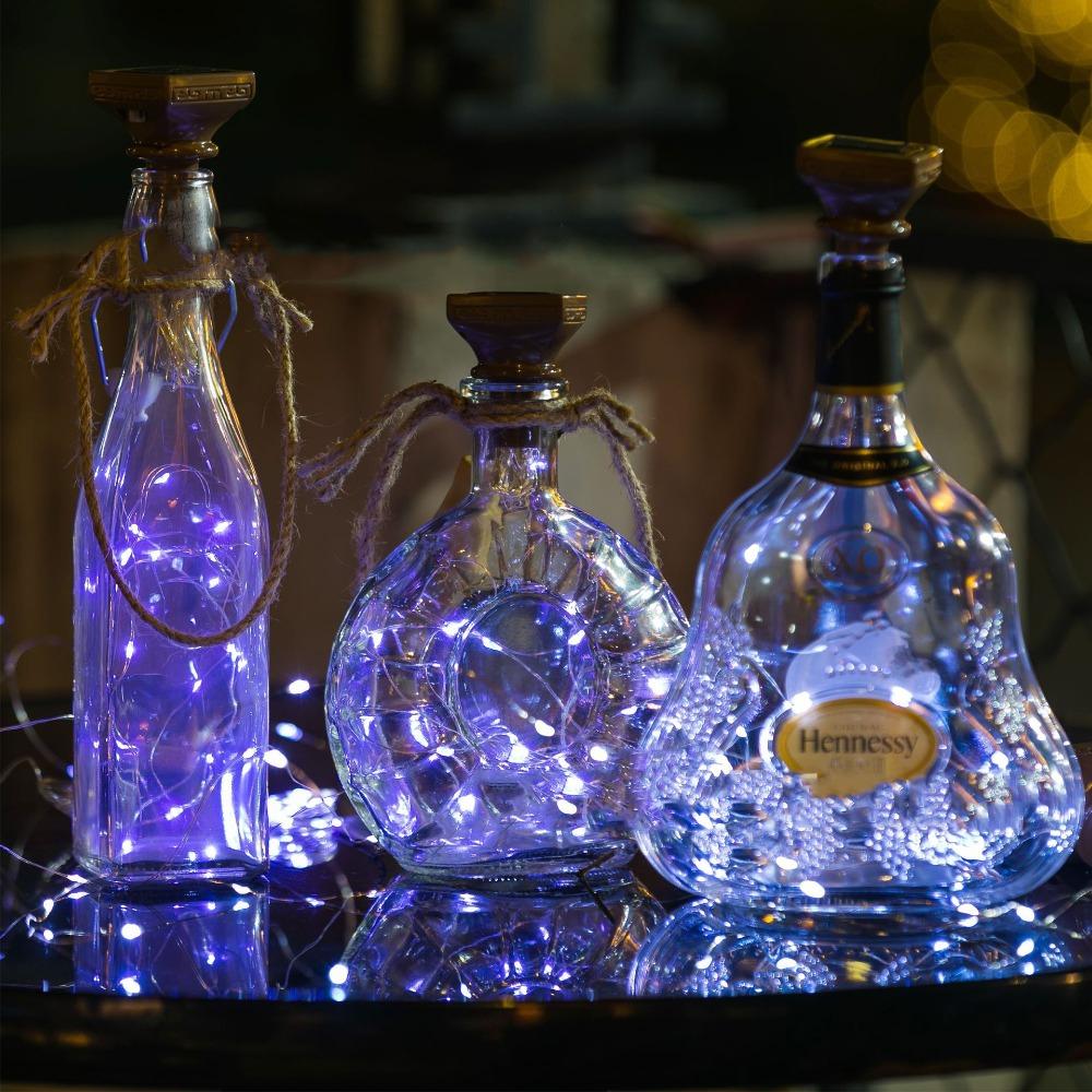 5 шт. Медные гирлянды на солнечной батарее в форме пробки, Новые пробочные гирлянды для винных бутылок