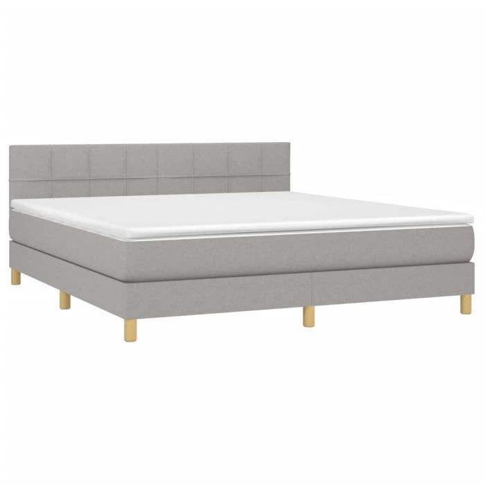 3140625 vidaXL Divan Bed with Mattress Light Grey 160x200cm Fabric