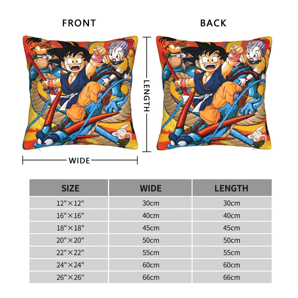 Goku Dbz Square Pillow Cases Anime Manga Cushion Covers Zipper Decorative Pillowcase For Seat 40*40Cm