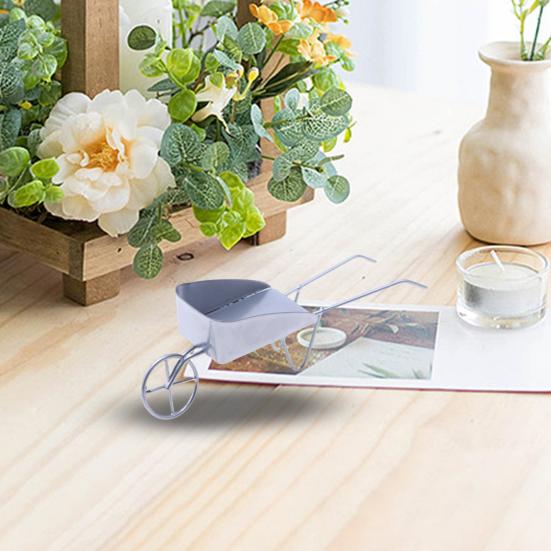 Мини-винтажная железная тележка, украшения для кукольного домика, реалистичная мини-компактная сцена в микродворе, одноколесная тележка, микроскопический реквизит для пейзажной фотографии