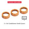 for Honda Passport 2026 Accessories - 3-Pieces Aluminum Alloy Air-Conditioning Knob Cover Trims (Orange) - DvlynAuroa