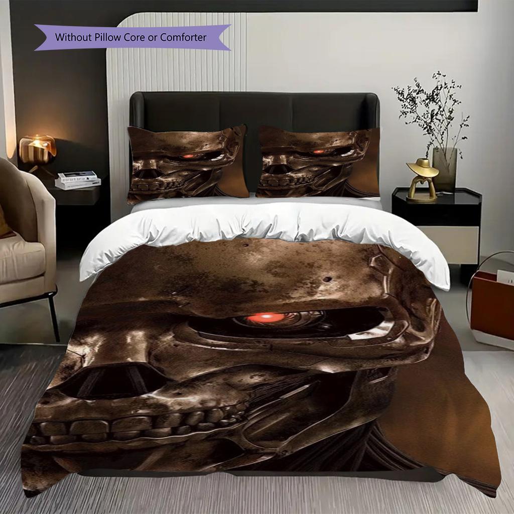 Terminator End Innocence Three-piece set (1 * duvet cover + 2 * pillowcase, without core) 2D Flat Bedding set Soft and comfortable