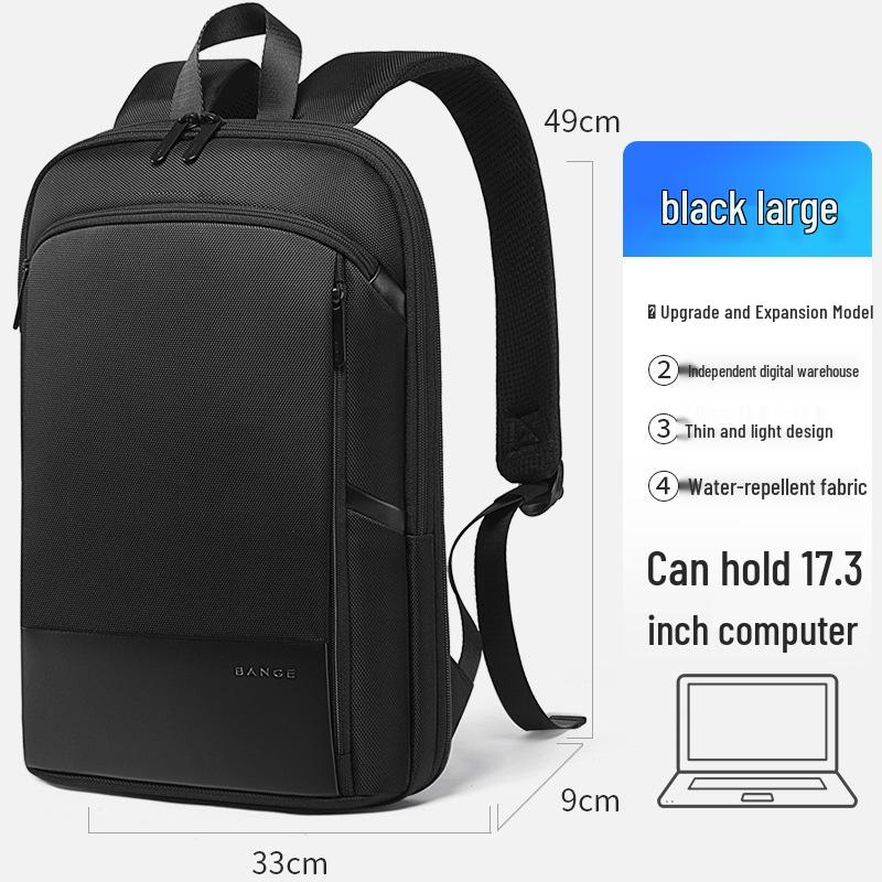 BANGE Ultrathin Expandable Waterproof Backpack for Men - Large Capacity Business & Multifunctional Laptop Bag