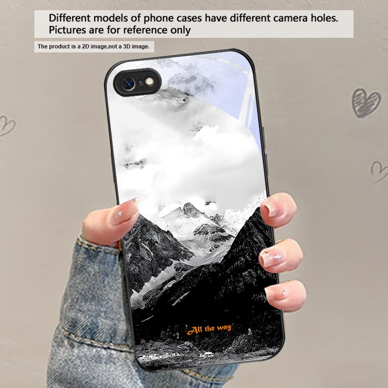 Пышный лес из листьев Для iPhone 17 Air 16 E 15 Plus 14 Pro Max 13 12 mini 11 5 6 7 8 Plus XR XS Max SE Черный стеклянный чехол для телефона