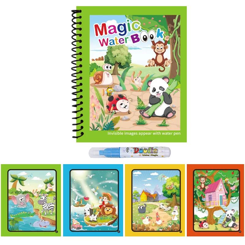 Children's Watercolor Painting Magic Book Reusable Animal Cartoon Painting Book Baby Paint Educational Toys Baby Montessori Toys