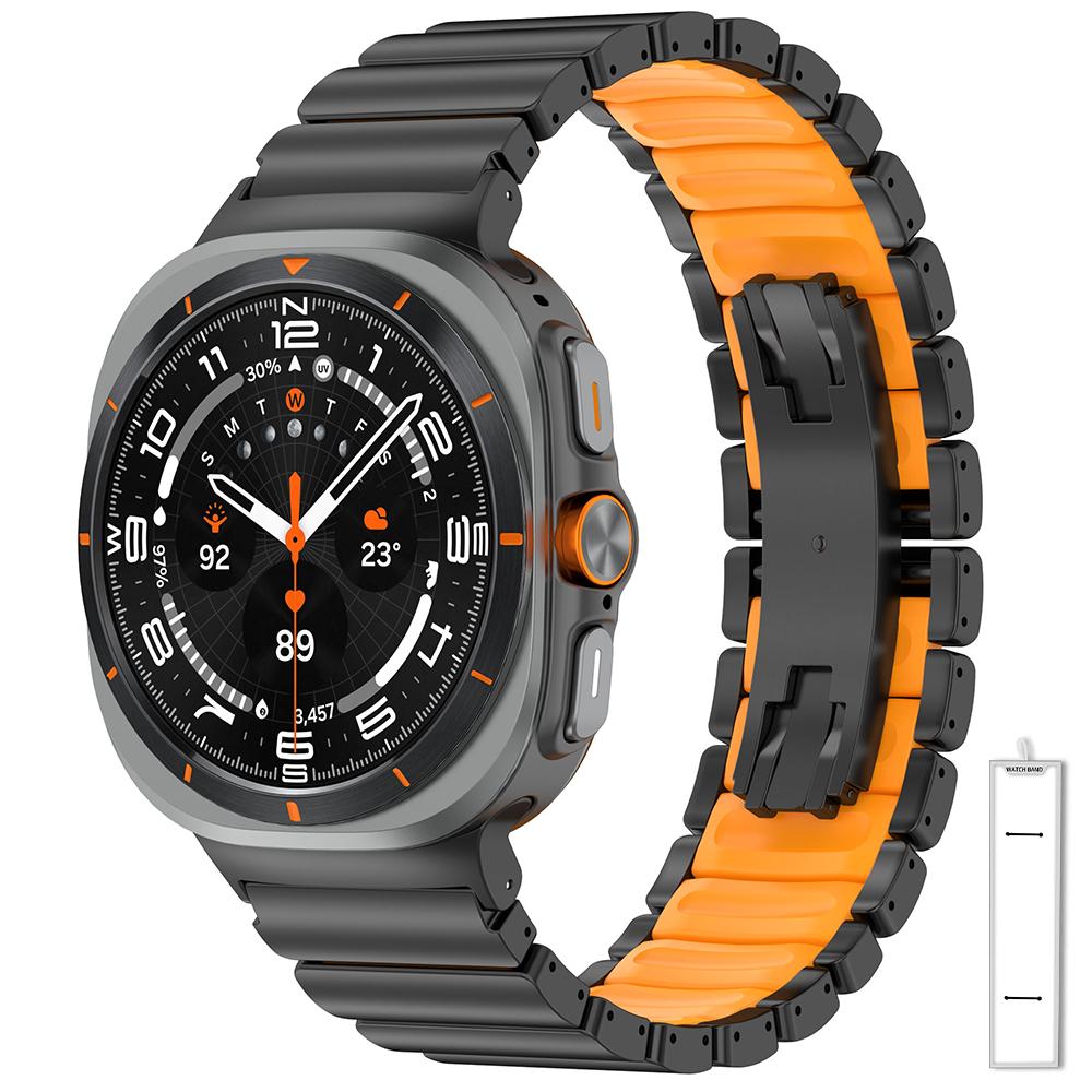 Titanium Rubber Strap for Samsung Galaxy Watch Ultra 2025 47mm Luxury Metal Band Correa For samsung GALAXY ULTRA 7 47MM Bracelet
