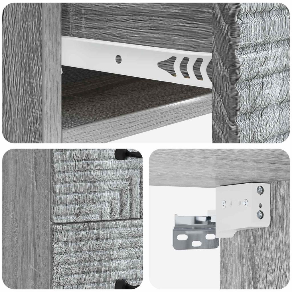 Wall Mounted Nightstand 2 pcs Grey Sonoma 34.5 x 33 x 40 cm