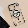 Polka Dot Bow Magnetic Holder for IPhone16 Phone Case 17Promax Transparent 13 Premium 12 Anti-fall