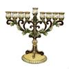 Hanukkah Menorah Candlestick Hand Painted Metal Candelabra 9 Branches Candle Holder for Mantel