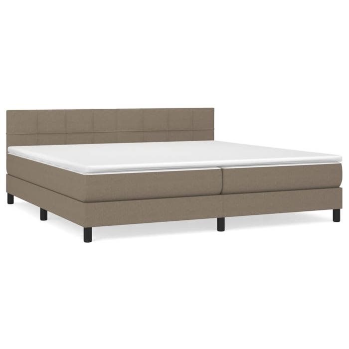 Maison Exclusive - Sommier à lattes de lit avec matelas Taupe 200x200 cm Tissu