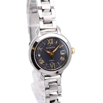 SHEEN SHW-5300D-2AJF [Радиоуправляемая модель SHEEN] Круглые часы из серебристой нержавеющей стали, аналоговые