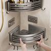 Aluminum Alloy Bathroom Shelves Punch-free Thickened Tripod Wall-mounted Corner Shelf Bathroom Accessories Shower Organizer