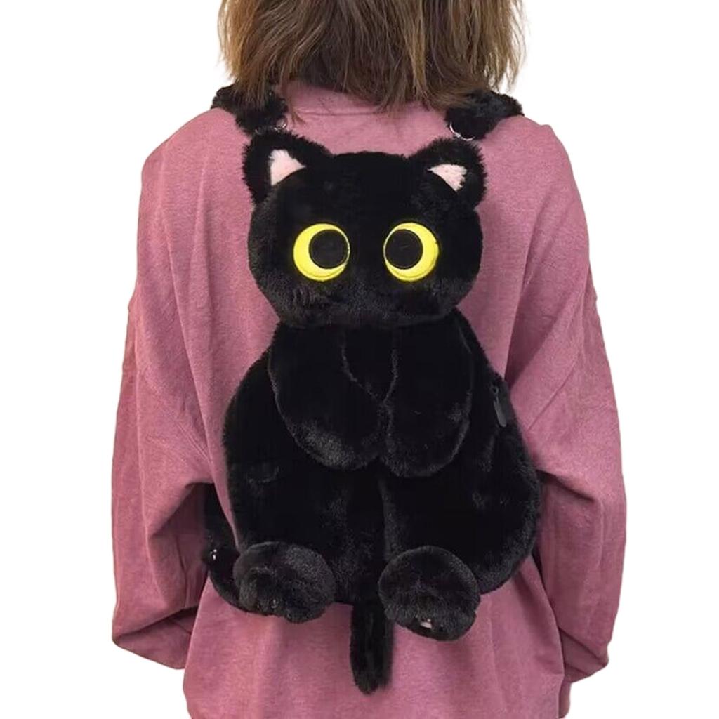 3D Кот Плюшевый Рюкзак Мультфильм Школьная Сумка Мягкая Удобная Сумка Через Плечо Для Детей Девочек Подарочная Ежедневная Женская Сумка Через Плечо